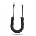 Gekrulde USB-C naar USB-C kabel - 1.5 meter - zwart